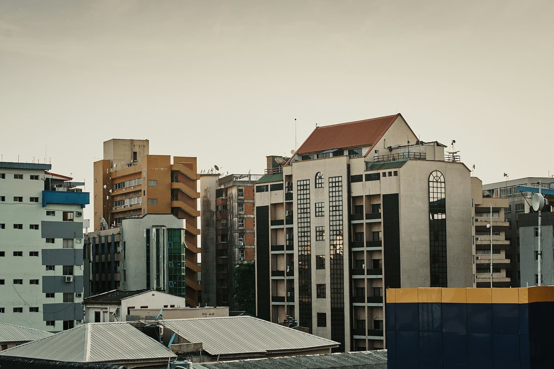 Dense Lagos city buildings, Nigeria